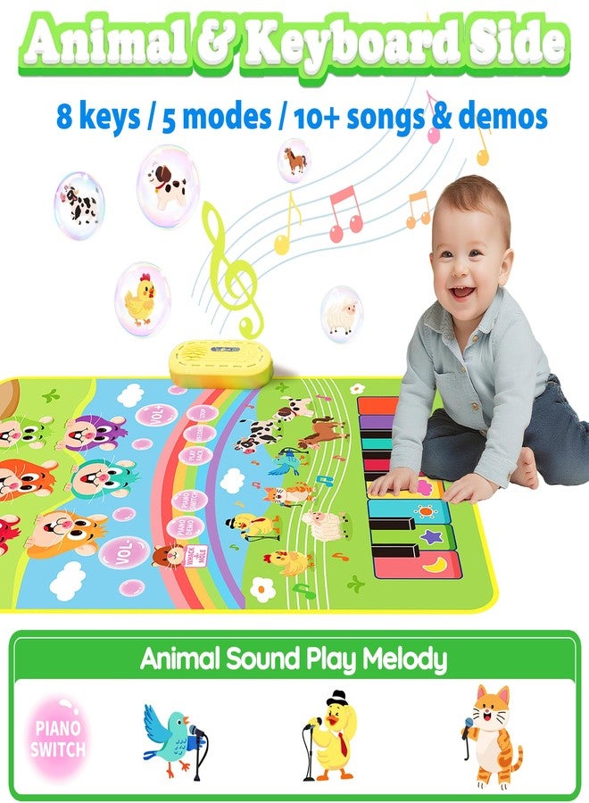MOMUSE 3-in-1 Floor Piano Mat for Kids, Whack-a-Mole Game Music Play Mat with 30 Sound & Function Keys, Sensory Musical Toys for Baby Girls Boys Toddlers 1 2 3 4 5 6 Years Old - Image 3